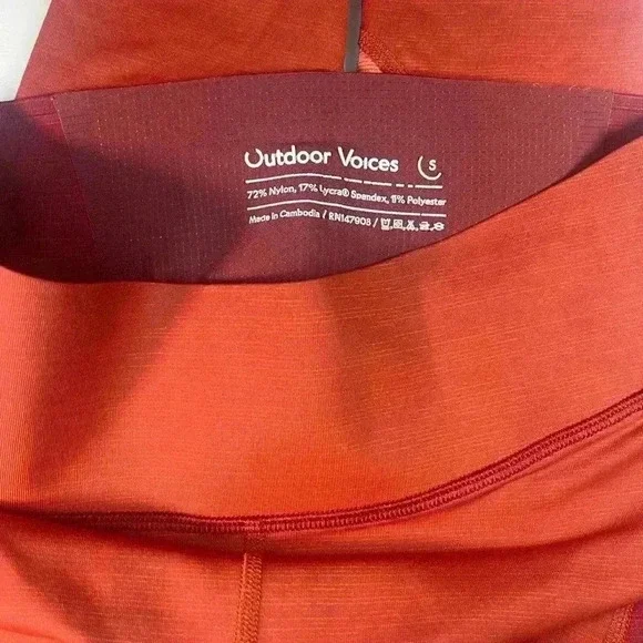 Outdoor Voices TechSweat 7/8 Zoom Red/Orange Leggings Size small - Picture 3 of 4
